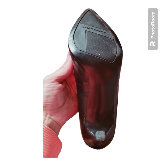 NWOT Marc Fisher Nappa Leather Black Marigolo Heels - Picture 5 of 7